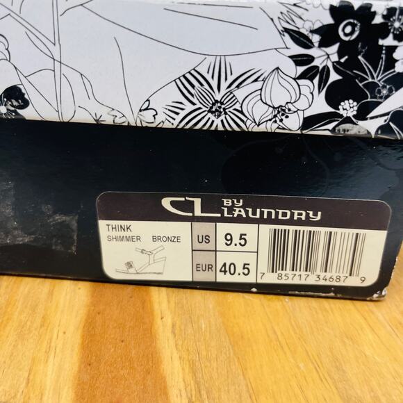 CL By Laundry Wedge Sandals Rope Woven Strap Slingback Shimmer Bronze 9.5 NIB - Picture 4 of 8